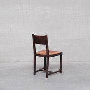 Set of six rush mid-century dining chairs