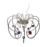 Lustre boules en verre multicolore
