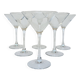 Set of six martini glasses