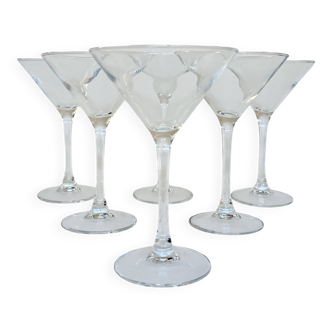 Set of six martini glasses