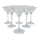 Set of six martini glasses