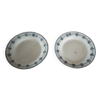 Set of two Terre de fer Parmentier hollow plates