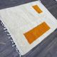 Handmade pure wool rug in orange and white, 1.5/2.5 m.