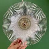 Suspension abat-jour vintage en verre holophane