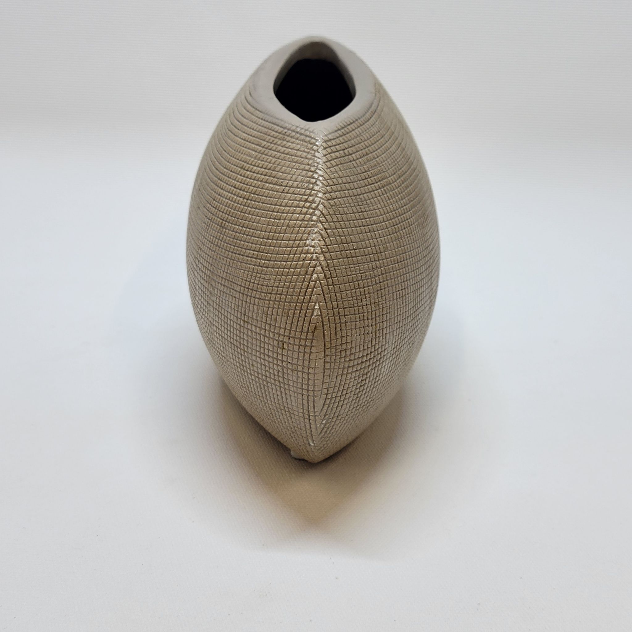 Vase lentille en céramique beige