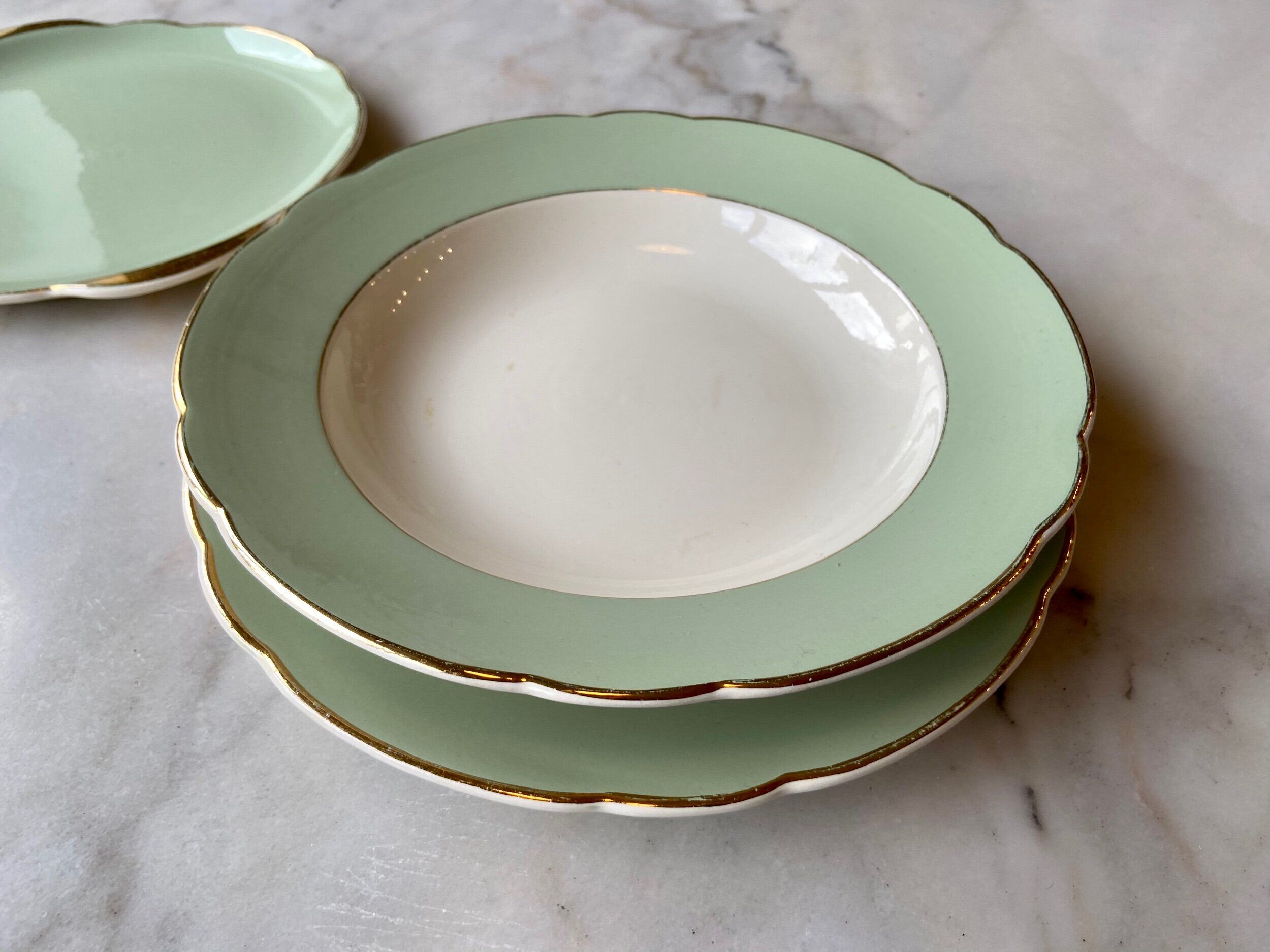Trio of water green dishes