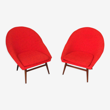 2 space-age bucket seats in red, 1960s, set of 2