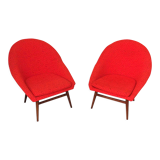 2 space-age bucket seats in red, 1960s, set of 2
