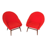 2 sièges baquets space age en rouge, années 1960