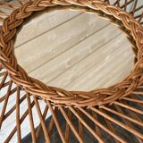 Miroir soleil osier vintage
