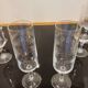 6 engraved crystal champagne flutes (floral) 1920