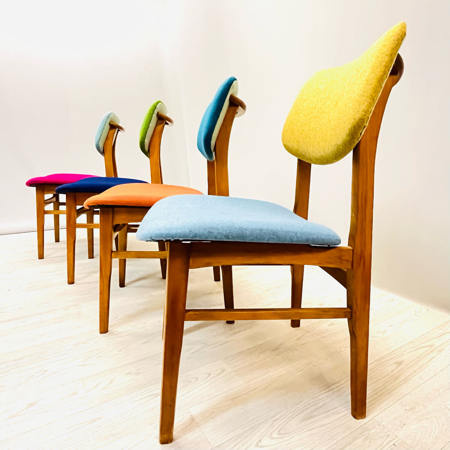 Four middle century chairs