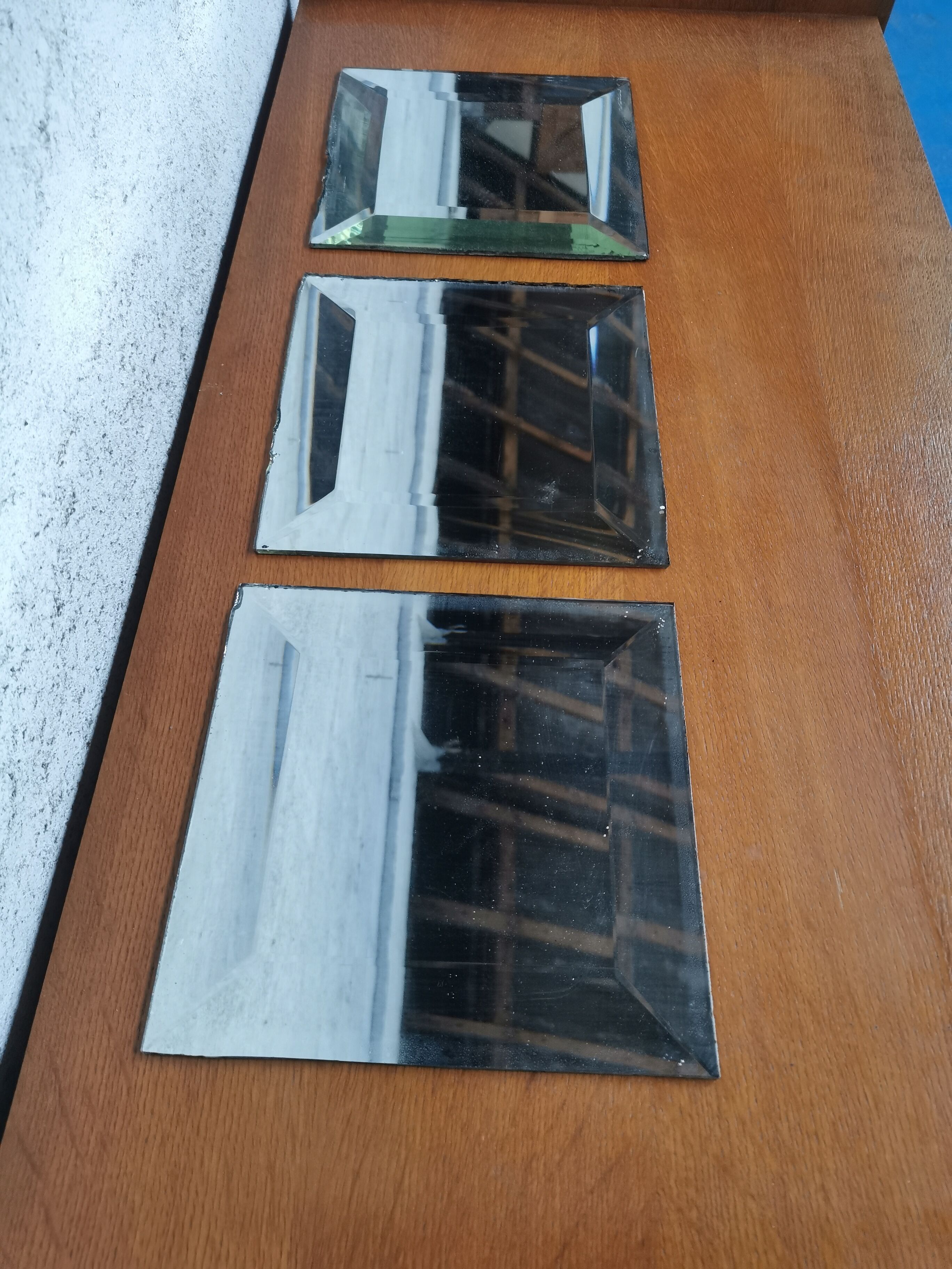 Trio de miroirs biseautés à poser