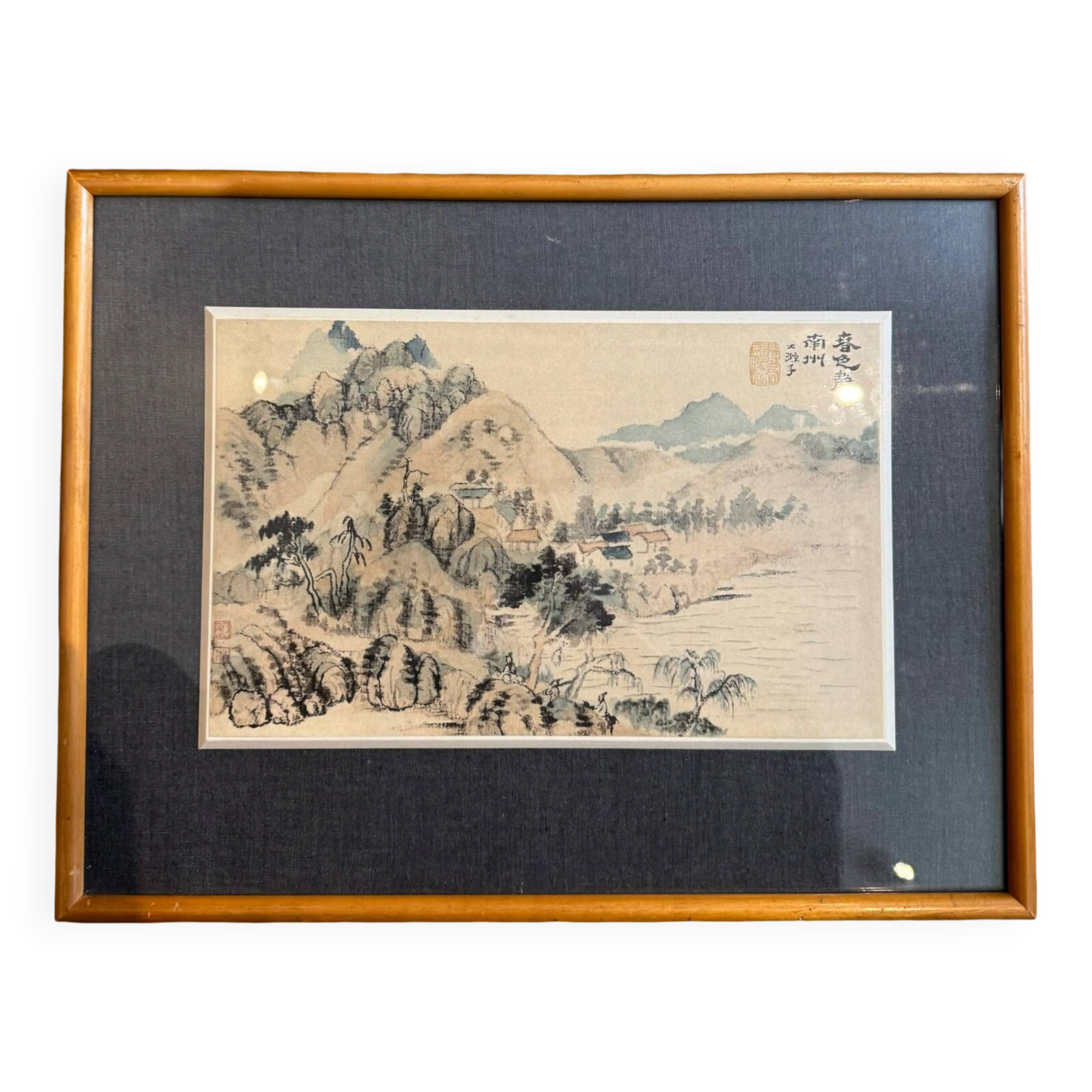 Painting of a lake landscape in China, 20th century
