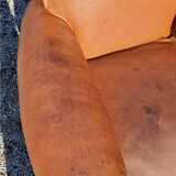 Club armchair in brown leather art deco 1930