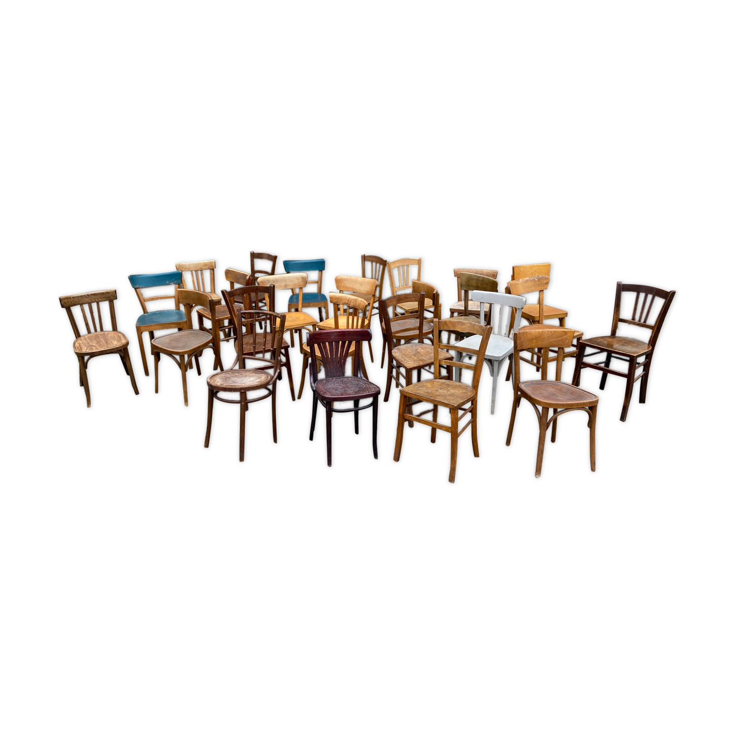Lot 25 chaises bistrot restaurant bois courbé vintage
