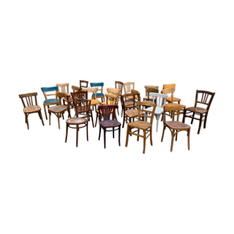 Lot 25 chaises bistrot restaurant bois courbé vintage