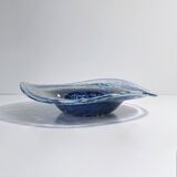 Bohemian fruit bowl glass 1980s space swirl