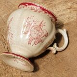 Sarreguemines earthenware mustard pot, Watteau model