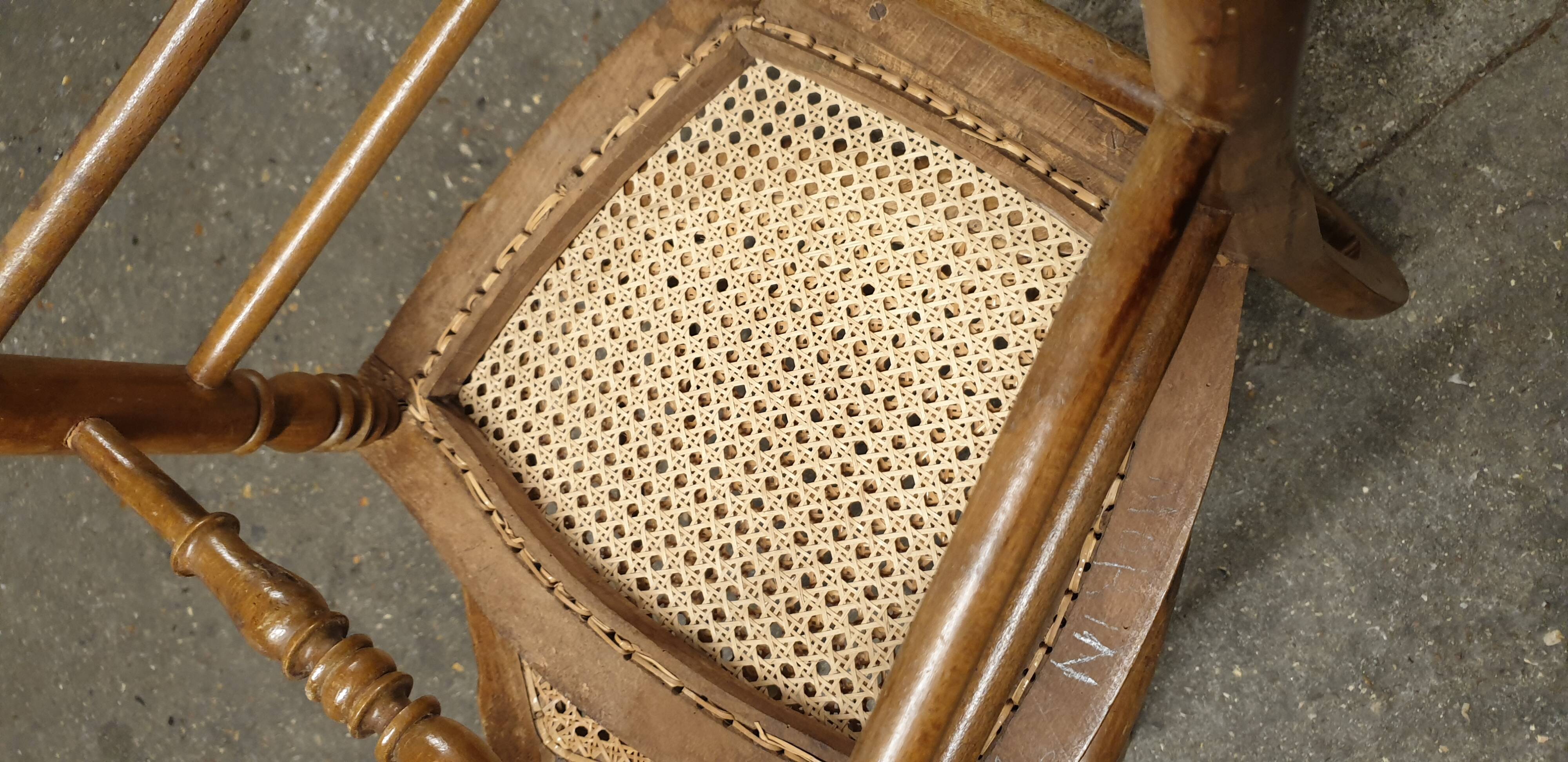 Pair of Louis Philippe walnut/Canage chairs