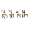 4 chaises paillées années 1950, dlg Charlotte Perriand