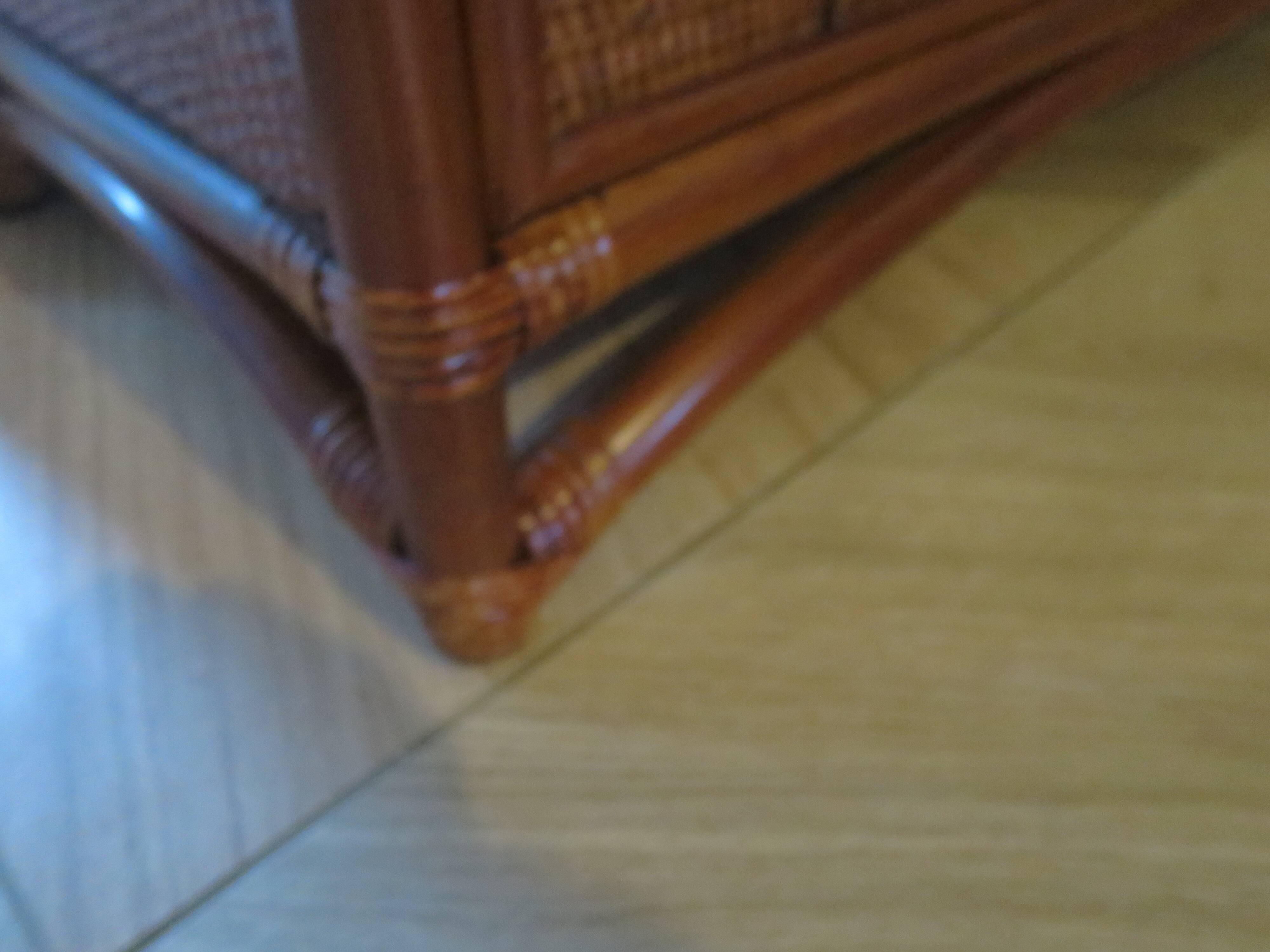 Vintage dressing table/chest - woven rattan - 5 drawers - mirror - 1960s/70s