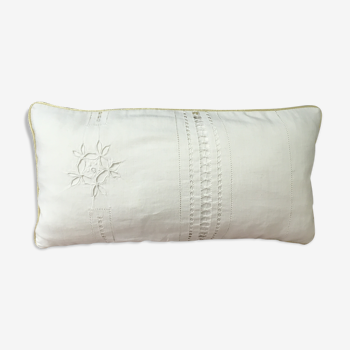 Coussin lin et coton linge ancien