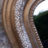 Mirror Napoleon III white waxed gold 117 x 78cm