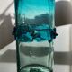 6 orangeade glasses in bubbled blown glass color duck blue