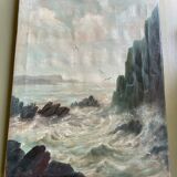 Oil on canvas seascape