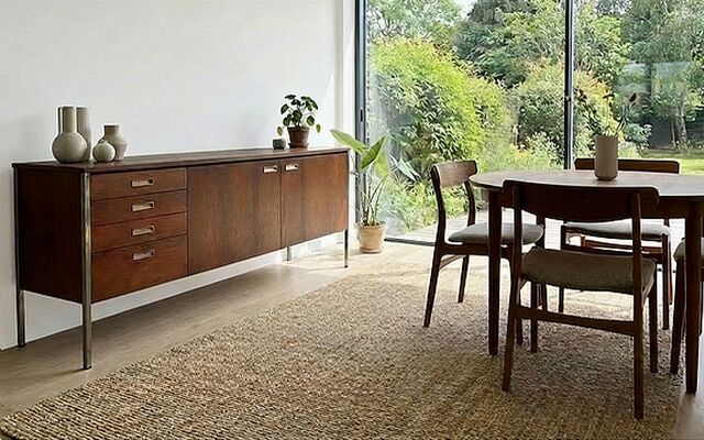 René-Jean Caillette rosewood sideboard, Charron edition, 1960, modernist style