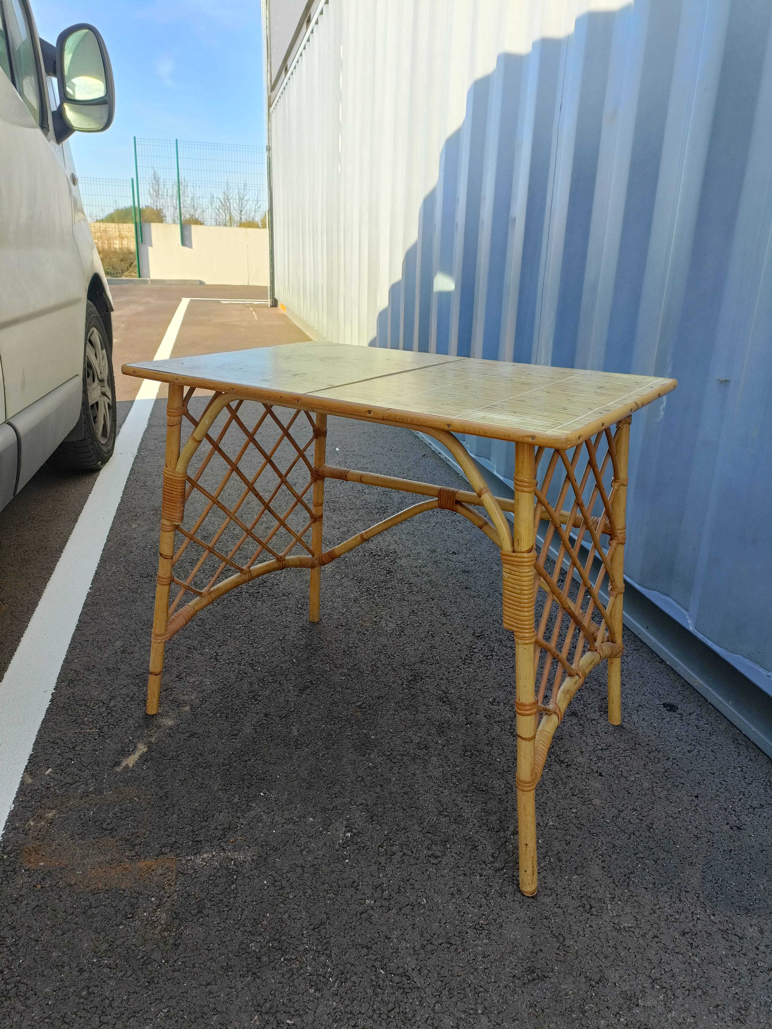 Desk in vintage rattan XXeme