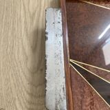 Duo of vintage wooden trays marked art deco