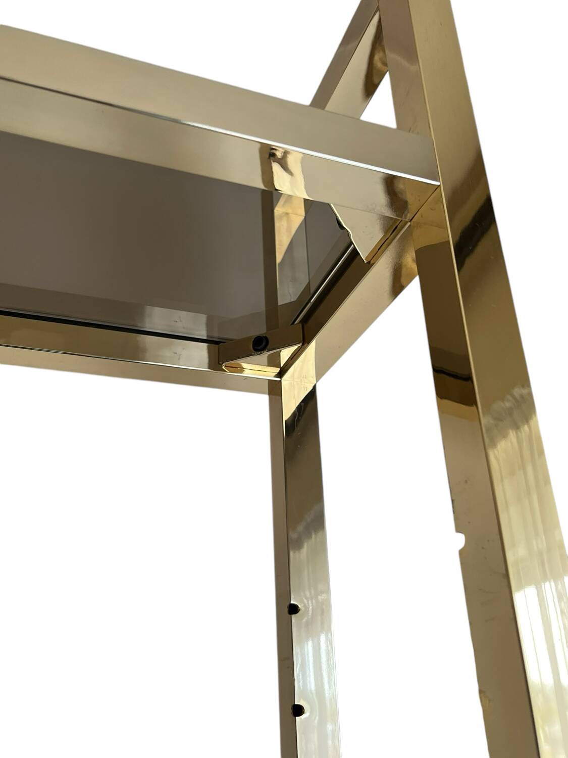 Brass and smoked glass shelf 1970s