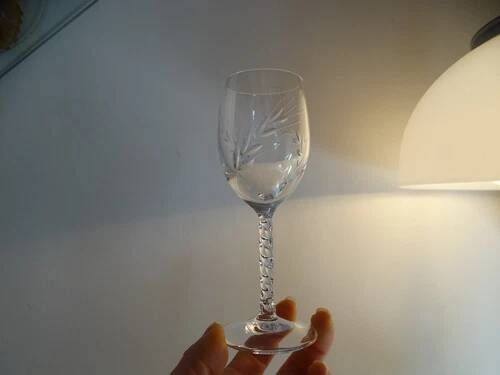 CRISTAL D'ARQUES "Fleury Epi" 6 cooked wine port glasses crystal 7 cl - H 13.5 cm