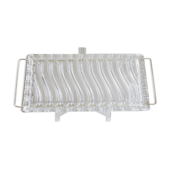 Plateau de service en verre de cristal