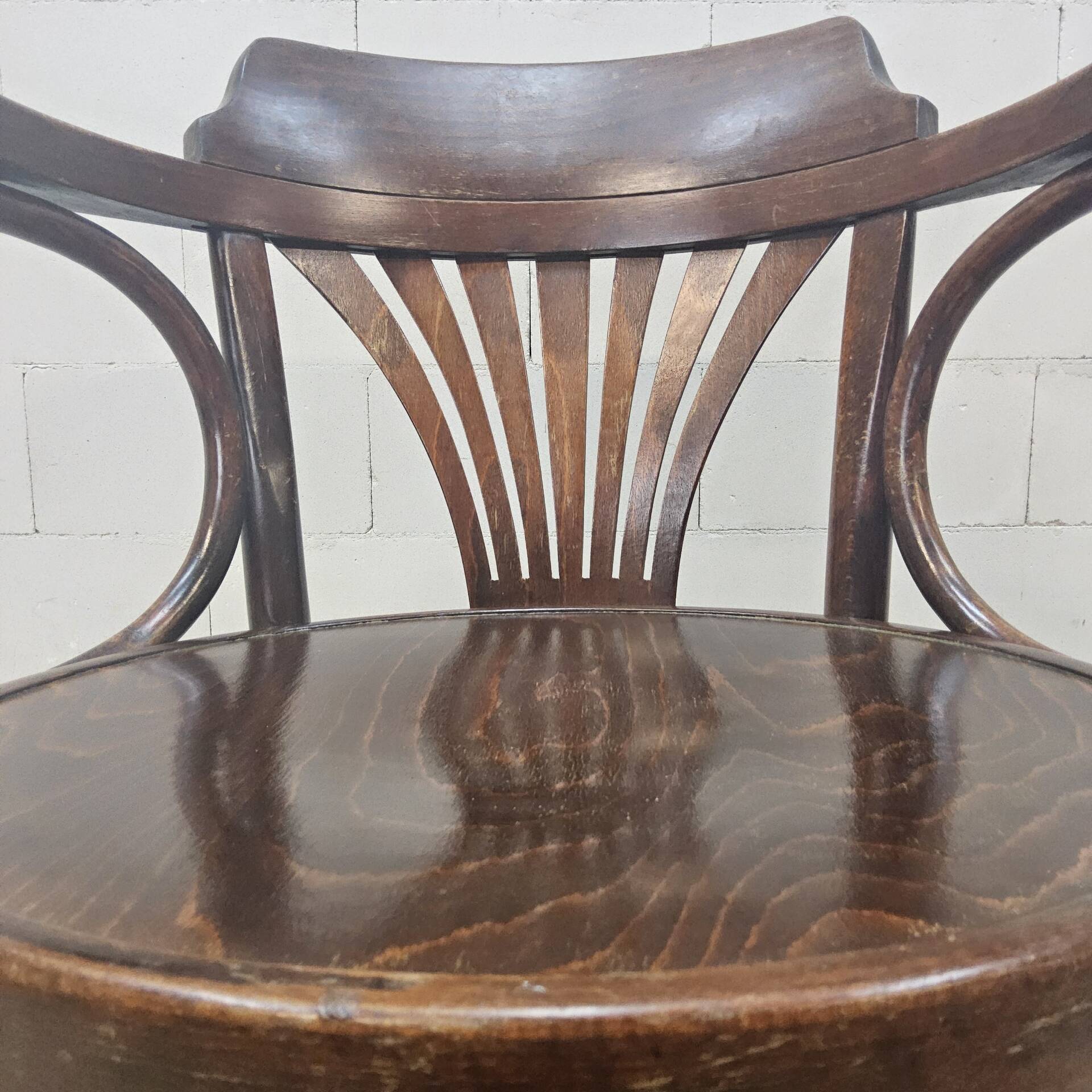 Chaise de bureau pivotante de style Thonet antique (faite à la main)
