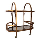 1960s rattan serving cart