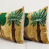 Paire de coussins Ikat tigres