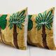 Tiger design ikat velvet pillow, set of two silk lumbar cushion cover, pair animal lumbar pillows, t