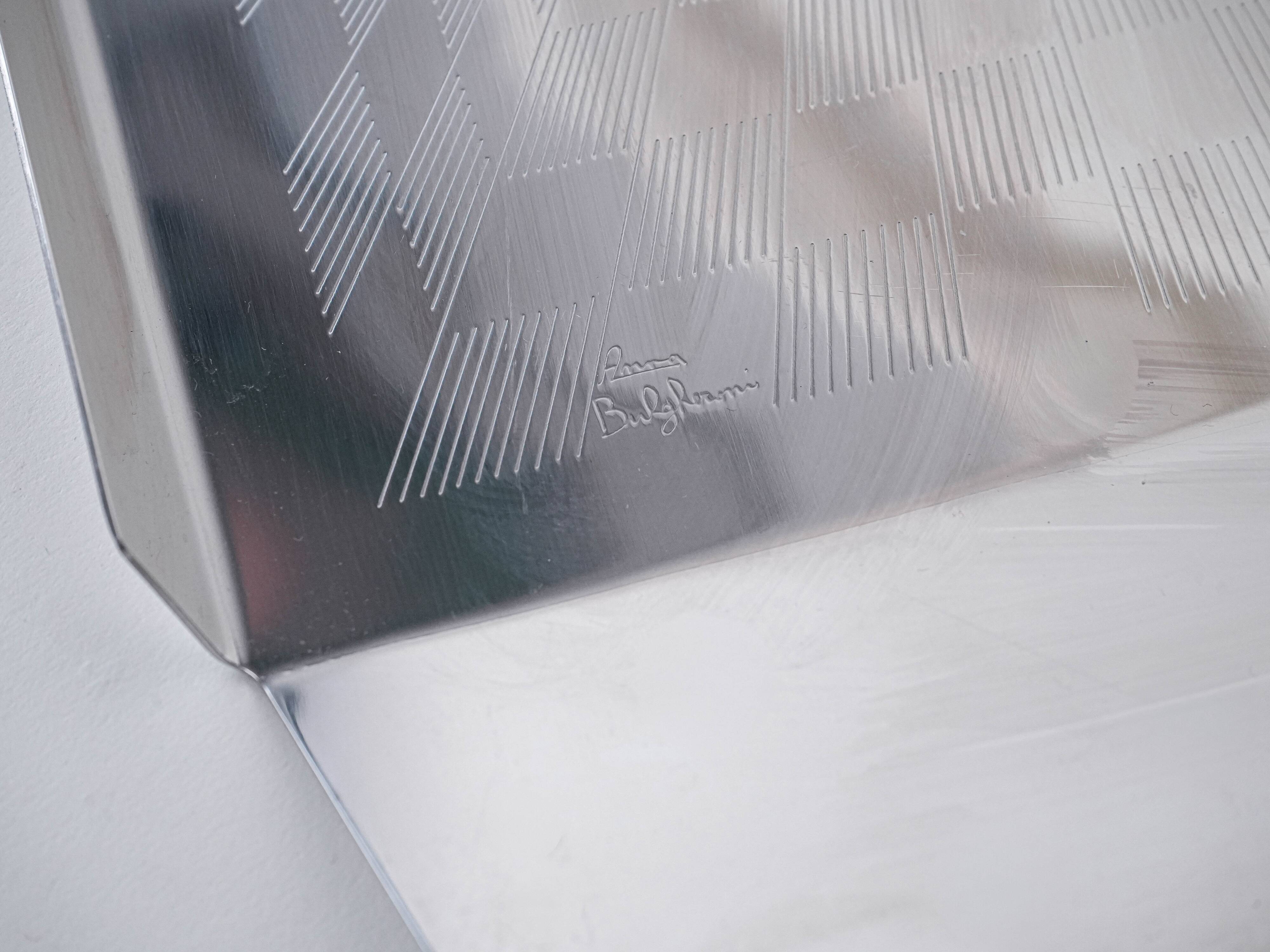 Stainless steel tray, Italian design, 1970s, made in Italy