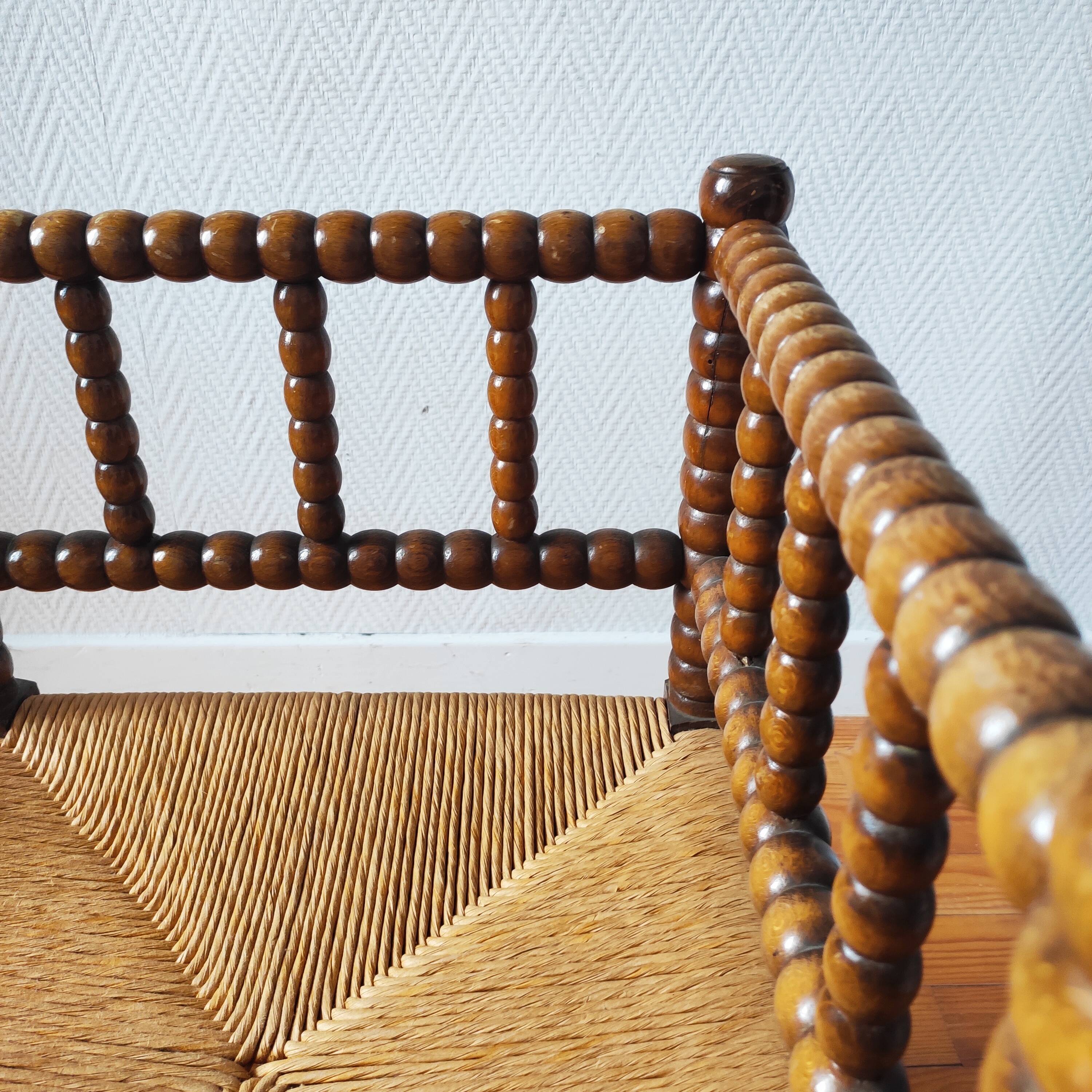 Paire de chaises anciennes bois tourné bobine