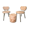 Fur chairs and pouf 70