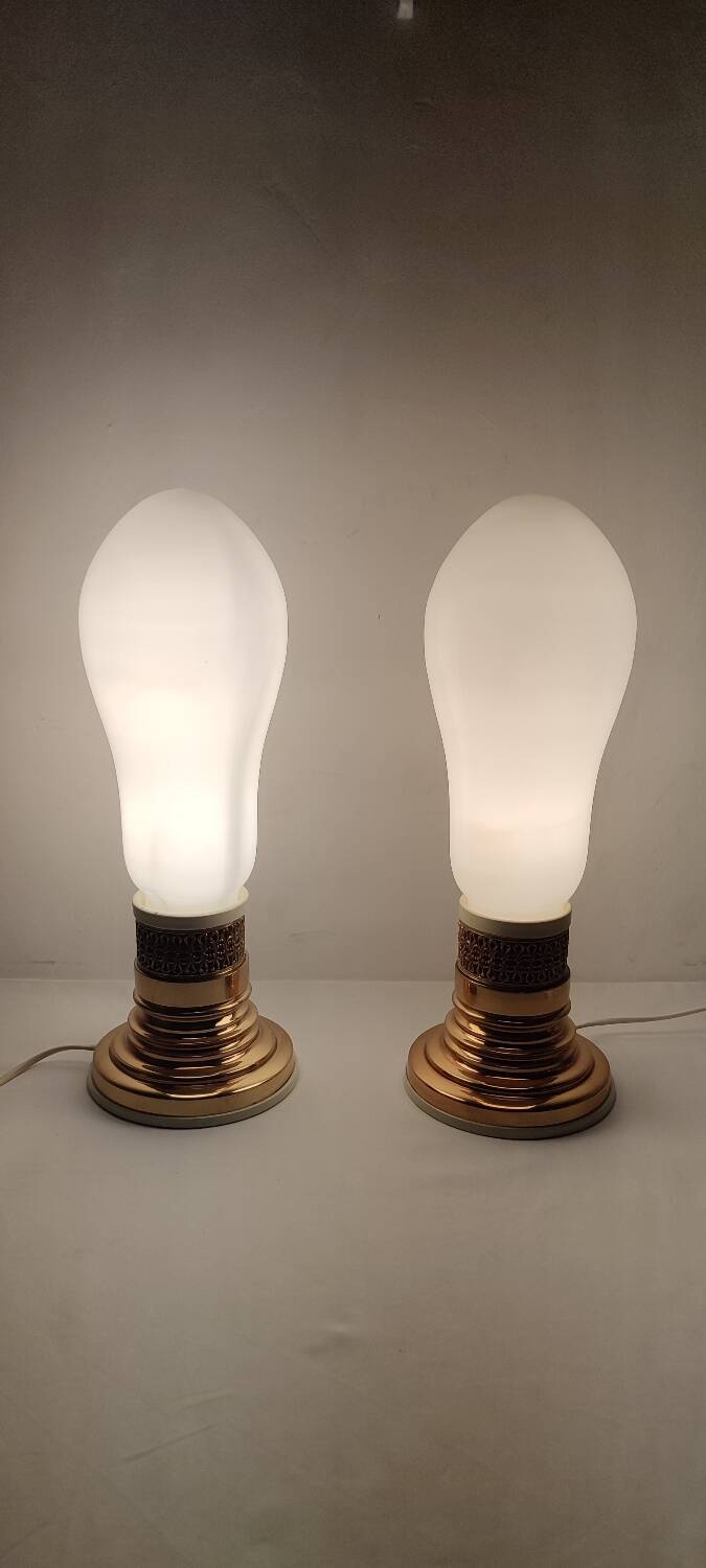 Par de lámparas de mesa. España, 1960s.