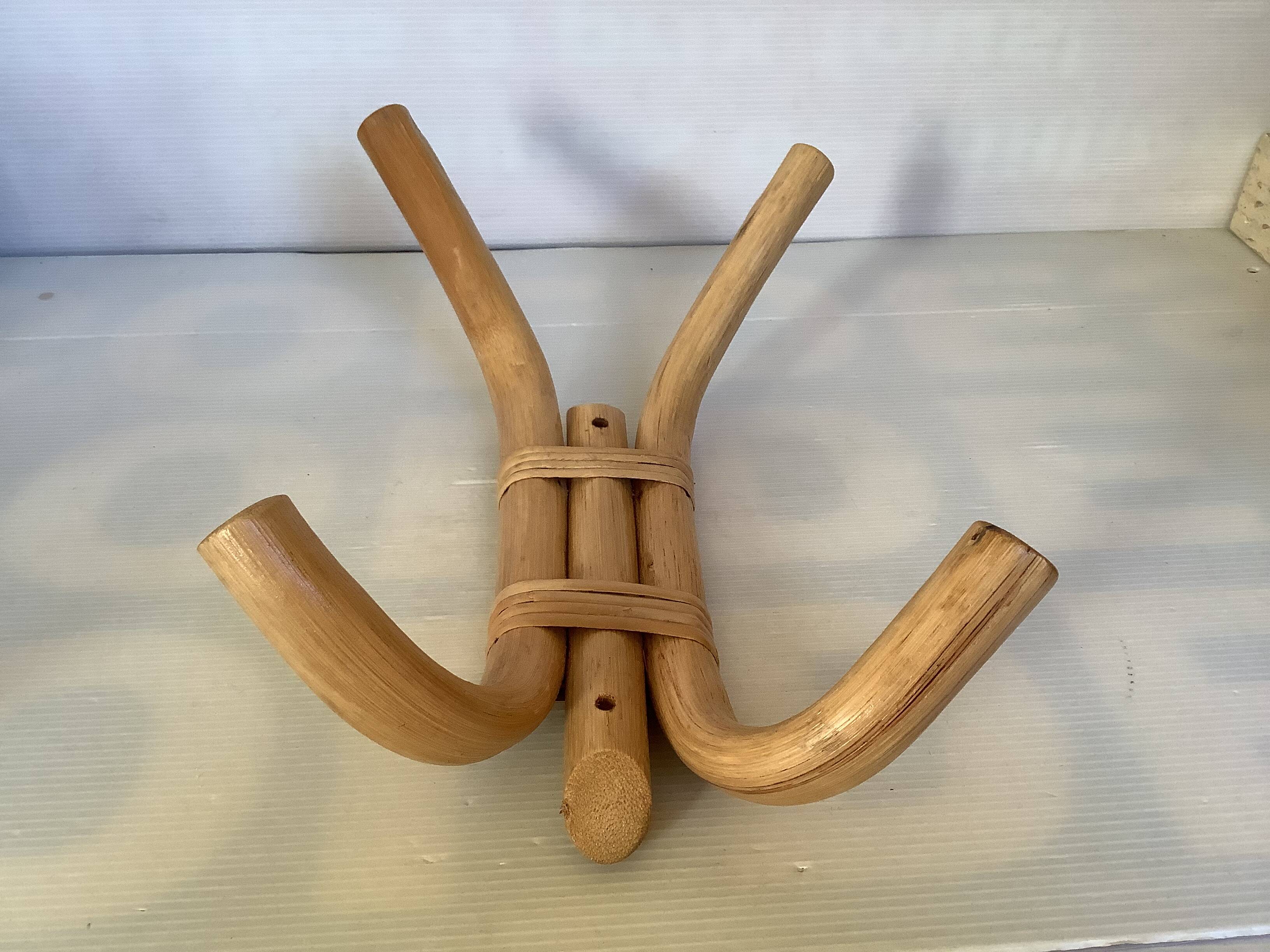 Wall-mounted bamboo coat rack