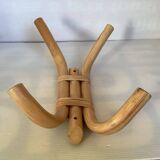 Wall-mounted bamboo coat rack