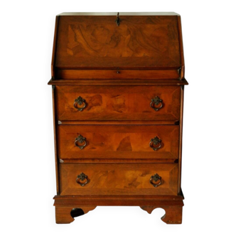 20th century walnut sloping secretary