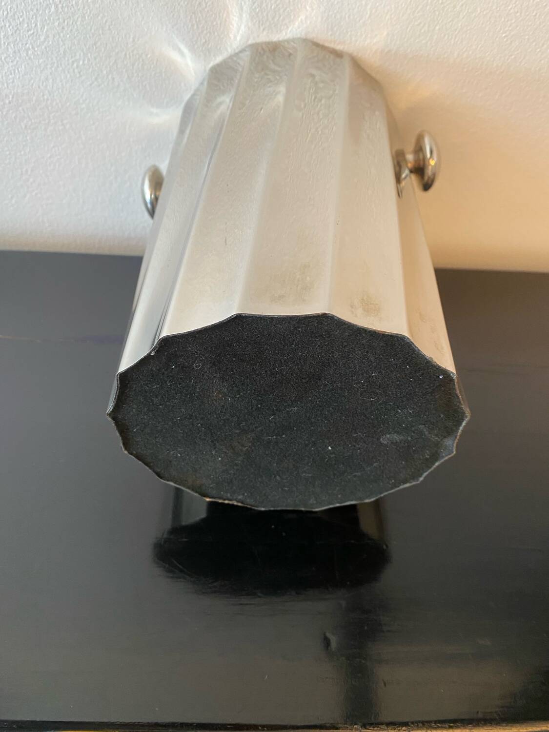 Silver-plated metal bottle cooler