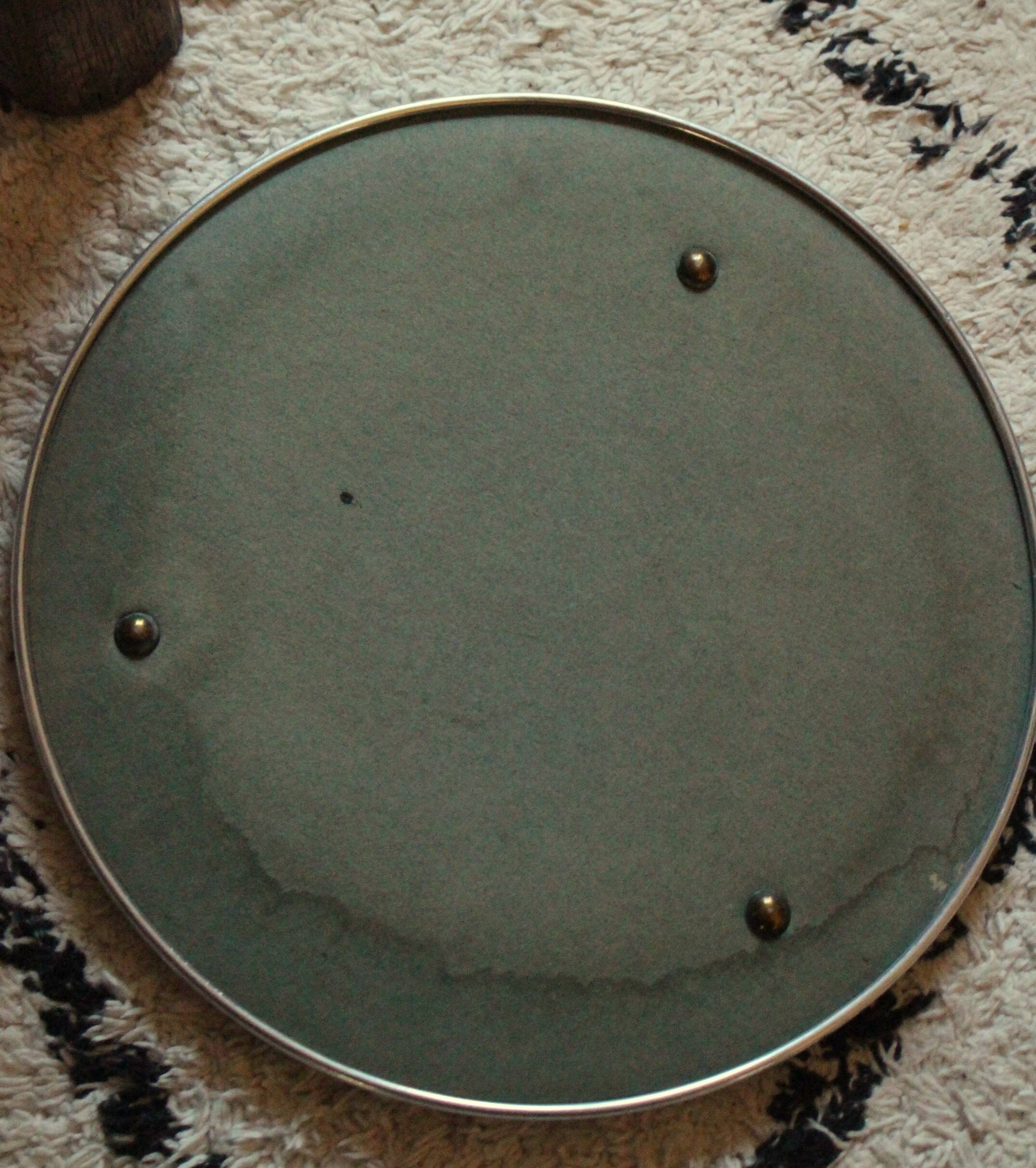 Plateau miroir rond en métal
