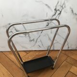 Vintage chrome steel umbrella stand
